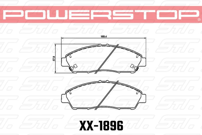 Колодки тормозные 23-1896 PowerStop Z23 передние Honda Pilot; Cadillac XT5; XT6; Chevrolet Travers