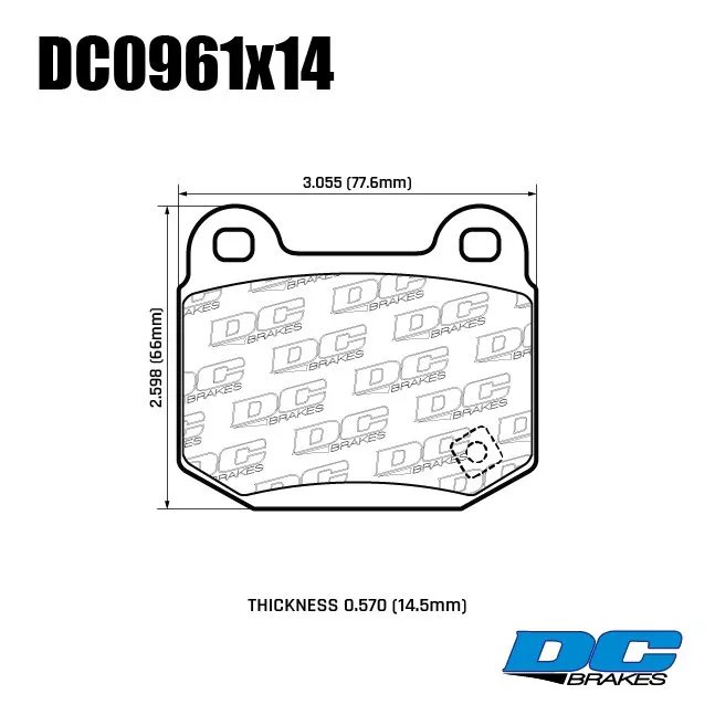 Колодки тормозные DC0961M14 DC Brakes R27 задние MMC Lancer Evo V-IX / SUBARU WRX Sti
