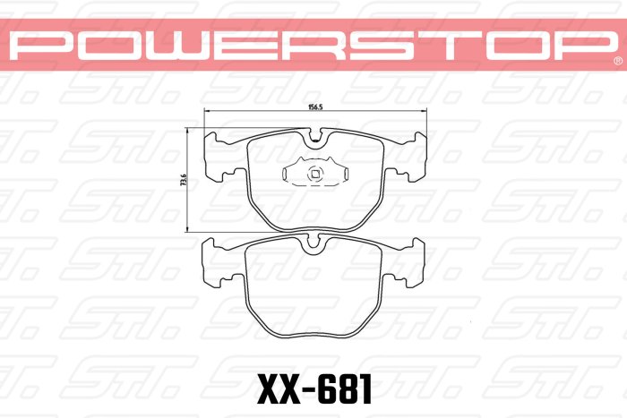 Колодки тормозные 17-681 PowerStop Z17 передние BMW X5 E53 / M5 E39 / E39