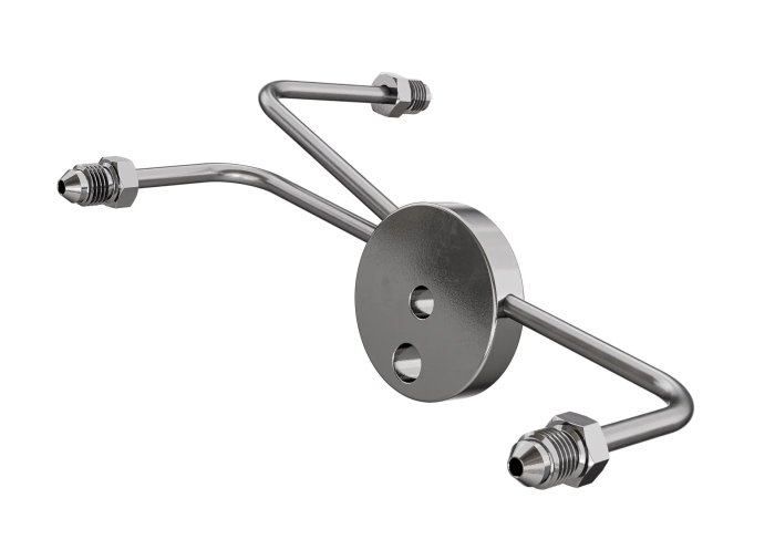 Тройник AN03, нерж. сталь, Goodridge, V-Twin PFTEENC