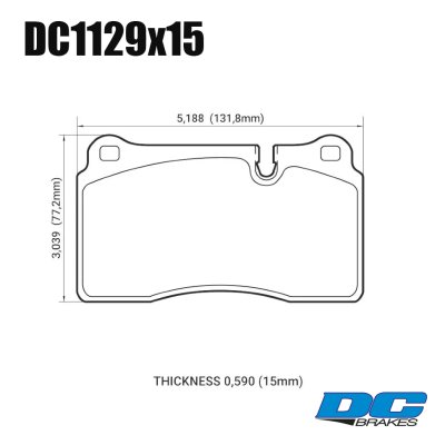 Колодки тормозные DC1129M15 DC Brakes R27 перед MMC LANCER EVO V-X; SUBARU WRX STI