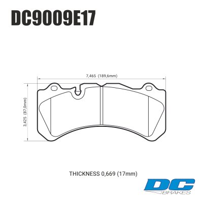 Колодки тормозные DC9009E17 DC Brakes RT.2  Brembo GT 6 поршней тип J, N