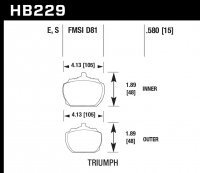 Колодки тормозные HB229D.580 HAWK ER-1