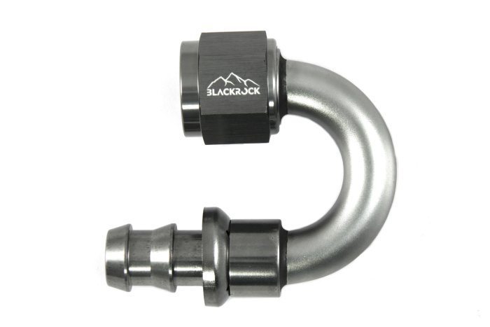 - 8 AN (8AN AN8) фитинг 180°, PUSH FIT серия BLACKROCK LAB P08-180-7Ti