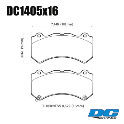 Колодки тормозные DC1405M15 DC brakes Race Track, перед. Jeep SRT8 2012-2014, AUDI 4F RS6 (BREMBO)