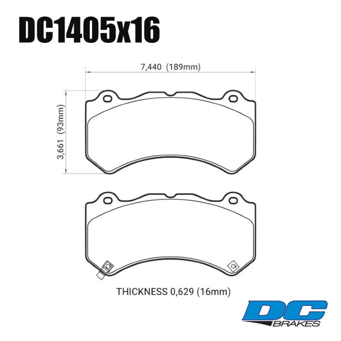 Колодки тормозные DC1405M15 DC brakes Race Track, перед. Jeep SRT8 2012-2014, AUDI 4F RS6 (BREMBO)