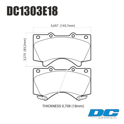 Колодки тормозные DC1303E18 DC Brakes RT.2 передние LEXUS LX570, LX450D, TOYOTA LC200 Tundra