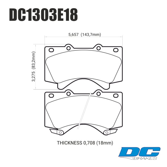 Колодки тормозные DC1303E18 DC Brakes RT.2 передние LEXUS LX570, LX450D, TOYOTA LC200 Tundra