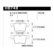 Колодки тормозные HB748F.723 HAWK HPS перед BMW 1 F20; 3 F30; 4 F32; X3 F25; X4 F26 - Колодки тормозные HB748F.723 HAWK HPS перед BMW 1 F20; 3 F30; 4 F32; X3 F25; X4 F26