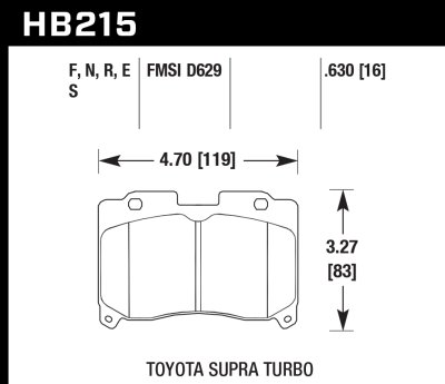 Колодки тормозные HB215B.630