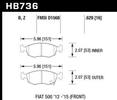 Колодки тормозные HB736E.629