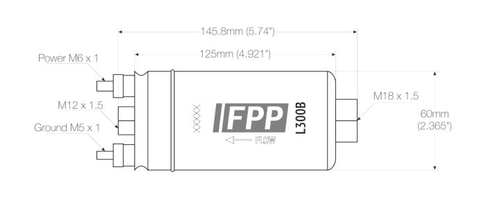 Бензонасос 300 л/ч, с установочным комплектом FPP L300B. (замена Bosch 044)