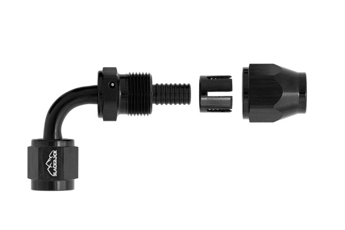 - 4 AN (4AN AN4) фитинг 90°, K90 серия, BLACKROCK LAB ЧЁРНЫЙ, K04-090-9BK