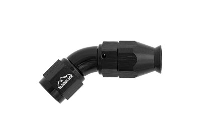 - 4 AN (4AN AN4) фитинг 45° D-04 Full Flow BLACKROCK LAB T04-045-3BK под тефлоновый шланг