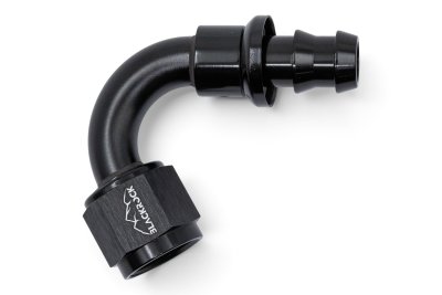 - 8 AN (8AN AN8) фитинг 120°, PUSH FIT серия BLACKROCK LAB P08-120-7BK