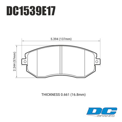 Колодки тормозные DC1539E17 DC Brakes RT.2 перед Subaru BRZ, Toyota GT 86, Forester, Impreza 2011-&gt;