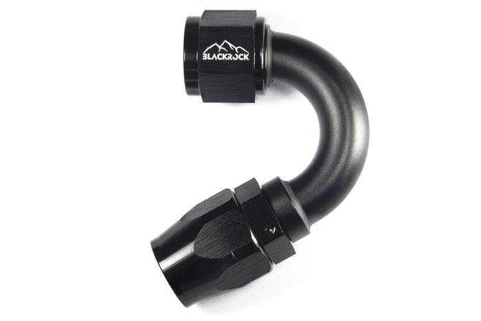 - 10 AN (10AN AN10) фитинг 150°, 20 серия Cutter Style, BLACKROCK LAB ЧЁРНЫЙ, A10-150-2BK