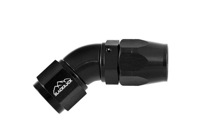 - 8 AN (8AN AN8) фитинг 45°, Full Flow серия BLACKROCK LAB A08-045-3BK