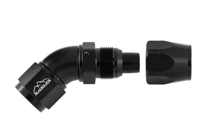 - 8 AN (8AN AN8) фитинг 45°, Full Flow серия BLACKROCK LAB A08-045-3BK