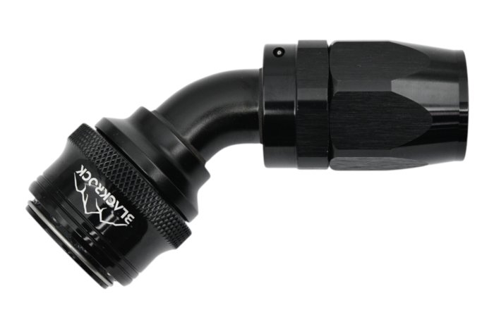 - 12 AN (12AN AN12) фитинг 45°, быстросъём М - шланг, Easy-Release, BLACKROCK LAB, FA12-045-F