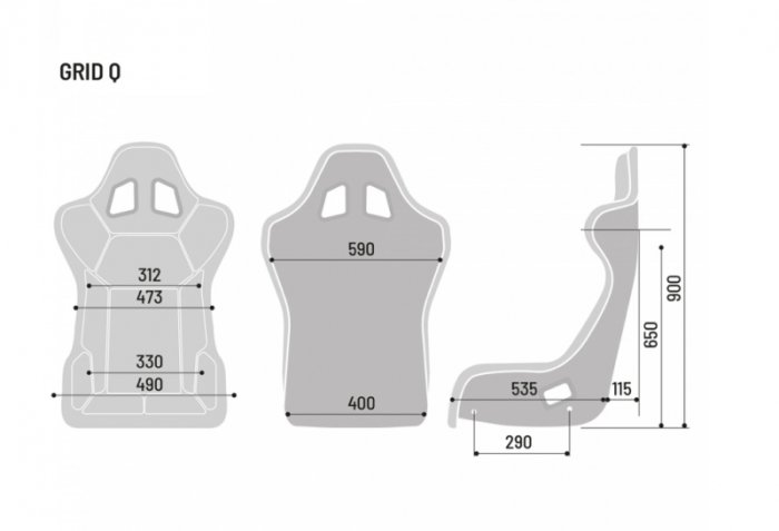 Спортивное сиденье GRID Q SPARCO, размер M, черное, FIA 8855-1999, 008009RNR