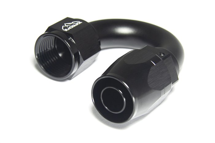 - 10 AN (10AN AN10) фитинг 180°, 20 серия Cutter Style, BLACKROCK LAB ЧЁРНЫЙ, A10-180-2BK