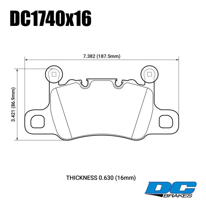 Колодки тормозные DC1740C16 DC Brakes Ceramic задние PORSCHE CAYENNE, PANAMERA PCCB (керамика)