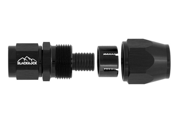 - 6 AN (6AN AN6) фитинг прямой K90 серия, BLACKROCK LAB ЧЁРНЫЙ, K06-001-9BK