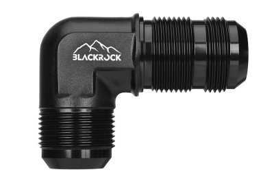 Адаптер П AN16 - П AN16, 90°, алюминий проход через кузов, BLACKROCK LAB, AF833-1690BK