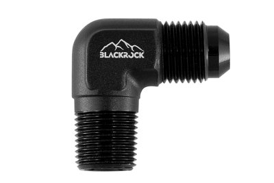 Адаптер П AN08 - П 3/8 NPT, 90°, алюминий, BLACKROCK LAB, AN822-083890BK