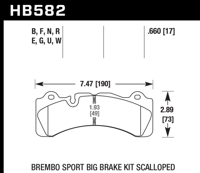 Колодки тормозные HB582B.660 HAWK HPS 5.0; 17mm