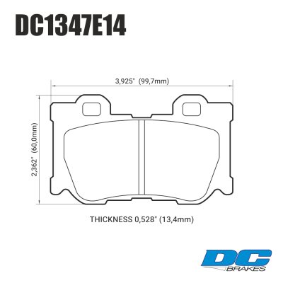 Колодки тормозные DC1347E14 DC Brakes RT.2 задние INFINITI  FX37 / FX50 / G / M / Nissan 370Z