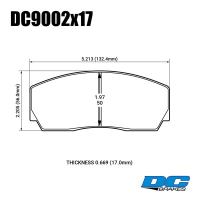 Колодки тормозные DC9002M17 DC brakes R27 RACING 4 piston; AP Racing CP2279D50; CP3799;