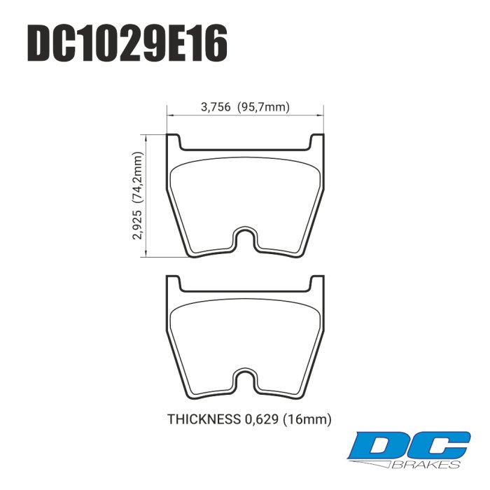 Колодки тормозные DC1029E16 DC Brakes RT.2 суппорт Brembo 8 поршней; JBT FB8P (комплект 8 шт)