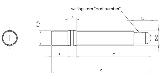 Шпилька колёсная, резьбы: ступица M12 x 1.5 mm, гайка M12 x 1.25 mm; L=86mm, A.I. TECH AIT-86B