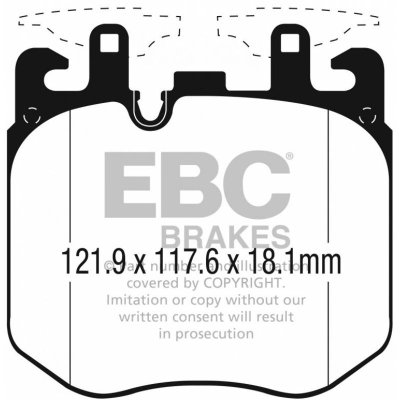 Колодки тормозные DP42304R EBC Yellowstuff; DC1868; перед BMW X5 G05; 3 G20, 5 G30, M Performance