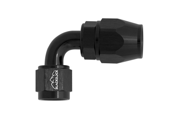 - 6 AN (6AN AN6) фитинг 90°, K90 серия, BLACKROCK LAB ЧЁРНЫЙ, K06-090-9BK