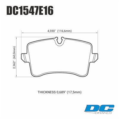 Колодки тормозные DC1547E16 DC Brakes RT.2 задн. AUDI RS5; RS7; S7; S6; PORSCHE MACAN