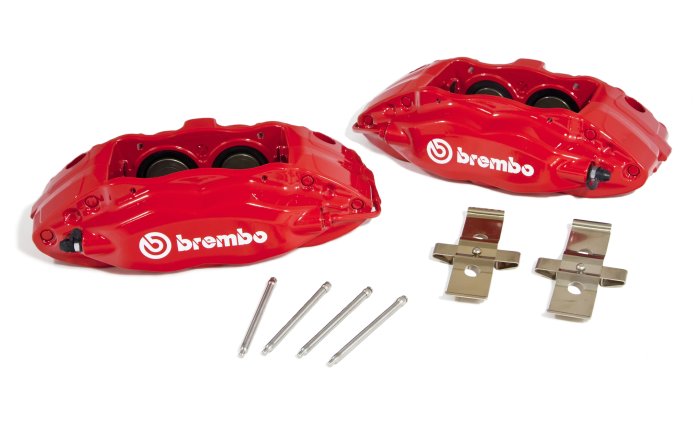 Комплект суппортов 2 шт. КРАСНЫЕ, Brembo 4 поршня: 40mm - 44mm