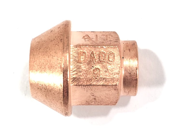 Гайка колёсная посадка конус, резьба M12 x 1.25 mm; сталь, медное покрытие; A.I. TECH AIT AIT-DADO-9