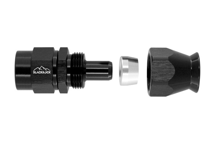 - 6 AN (6AN AN6) фитинг прямой Full Flow BLACKROCK LAB T06-001-3BK под тефлоновый шланг (600 серия)