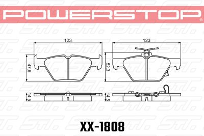 Колодки тормозные 23-1808 PowerStop Z23 задние Subaru IMPREZA; WRX; OUTBACK