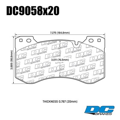 Колодки тормозные DC9058M20 DC Brakes R27 RACING, передние BMW M2 G87; M3 G80; M4 G82; 