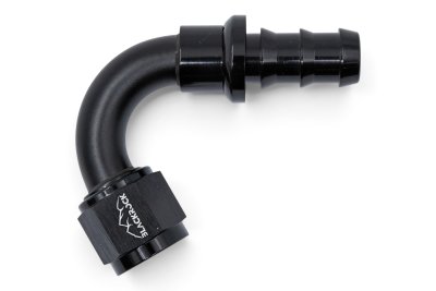 - 10 AN (10AN AN10) фитинг 120°, PUSH FIT серия BLACKROCK LAB P10-120-7BK