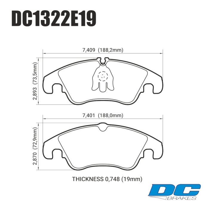 Колодки тормозные DC1322E19 DC Brakes RT.2 передние AUDI A4 8K (B8); A5 8T; Q5 