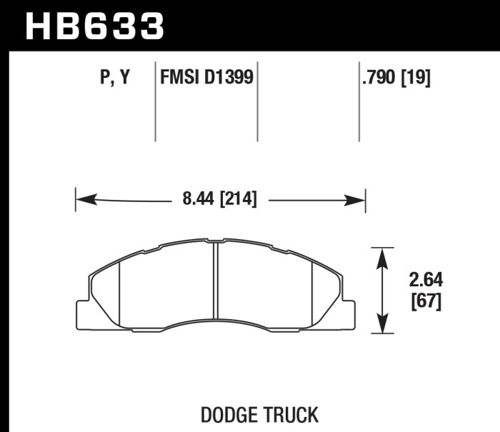 Колодки тормозные HB633P.790 HAWK SuperDuty перед Dodge RAM 2500