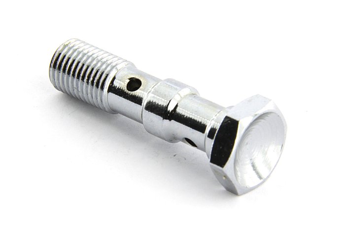 Болт (штуцер) двойной для banjo AN-04, 7/16x24 L=40 mm сталь хром Goodridge 773-44LCH