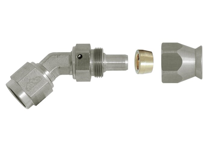 - 6 AN (6AN AN6) фитинг 45° сталь BLACKROCK LAB T06-045-06S тефлоновый шланг (600 серия)