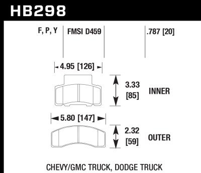 Колодки тормозные HB298F.787 HAWK HPS