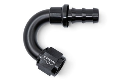 - 10 AN (10AN AN10) фитинг 150°, PUSH FIT серия BLACKROCK LAB P10-150-7BK